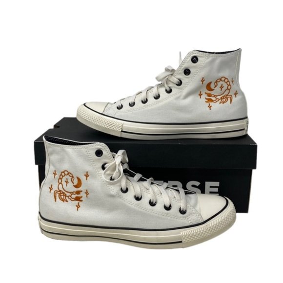 Converse Chuck Taylor High Canvas White Scorpio Men Sneaker Custom 172516C-WHITE - Picture 8 of 11